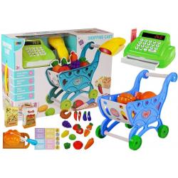 Vaikiškas kasos aparatas su pirkinių vežimėliu ir priedais "Shopping Cart"